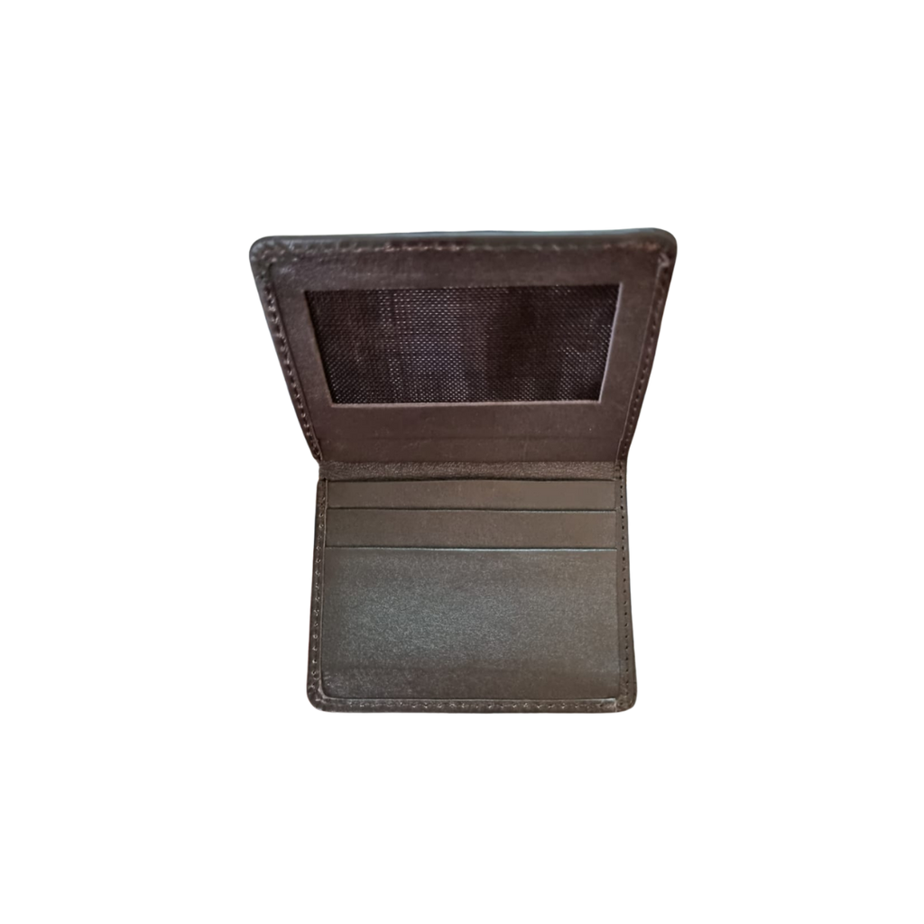 The LW-0061 Folding Cardholder — Dark Brown