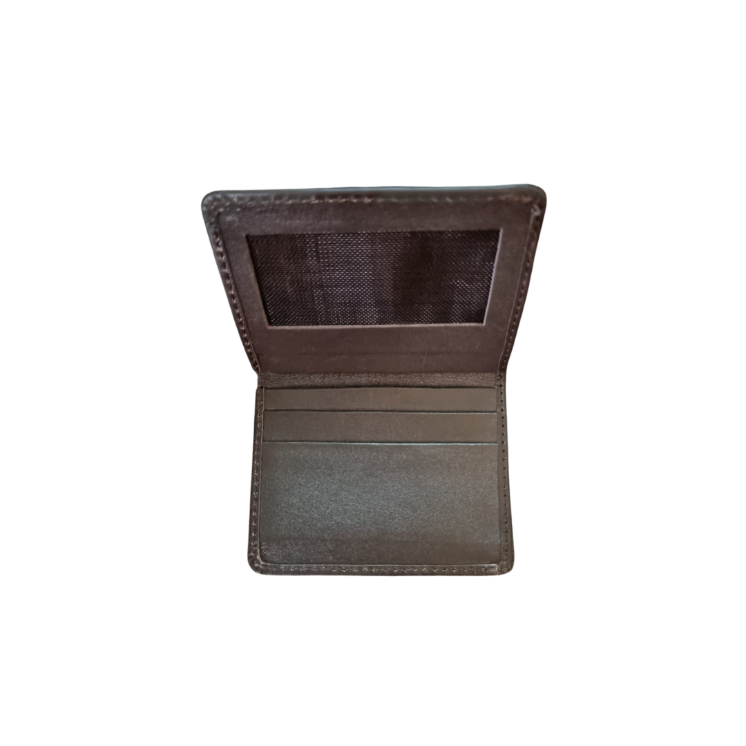 The LW-0061 Folding Cardholder — Dark Brown