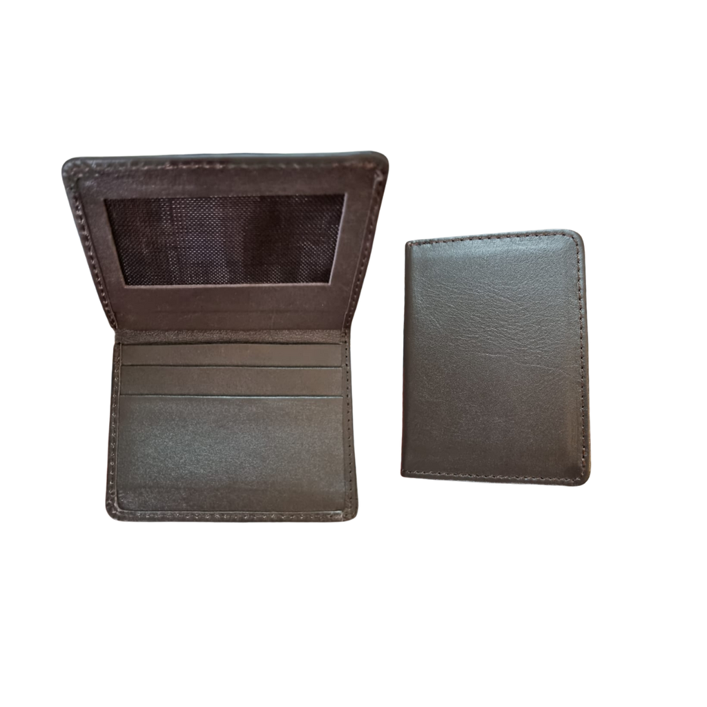 The LW-0061 Folding Cardholder — Dark Brown
