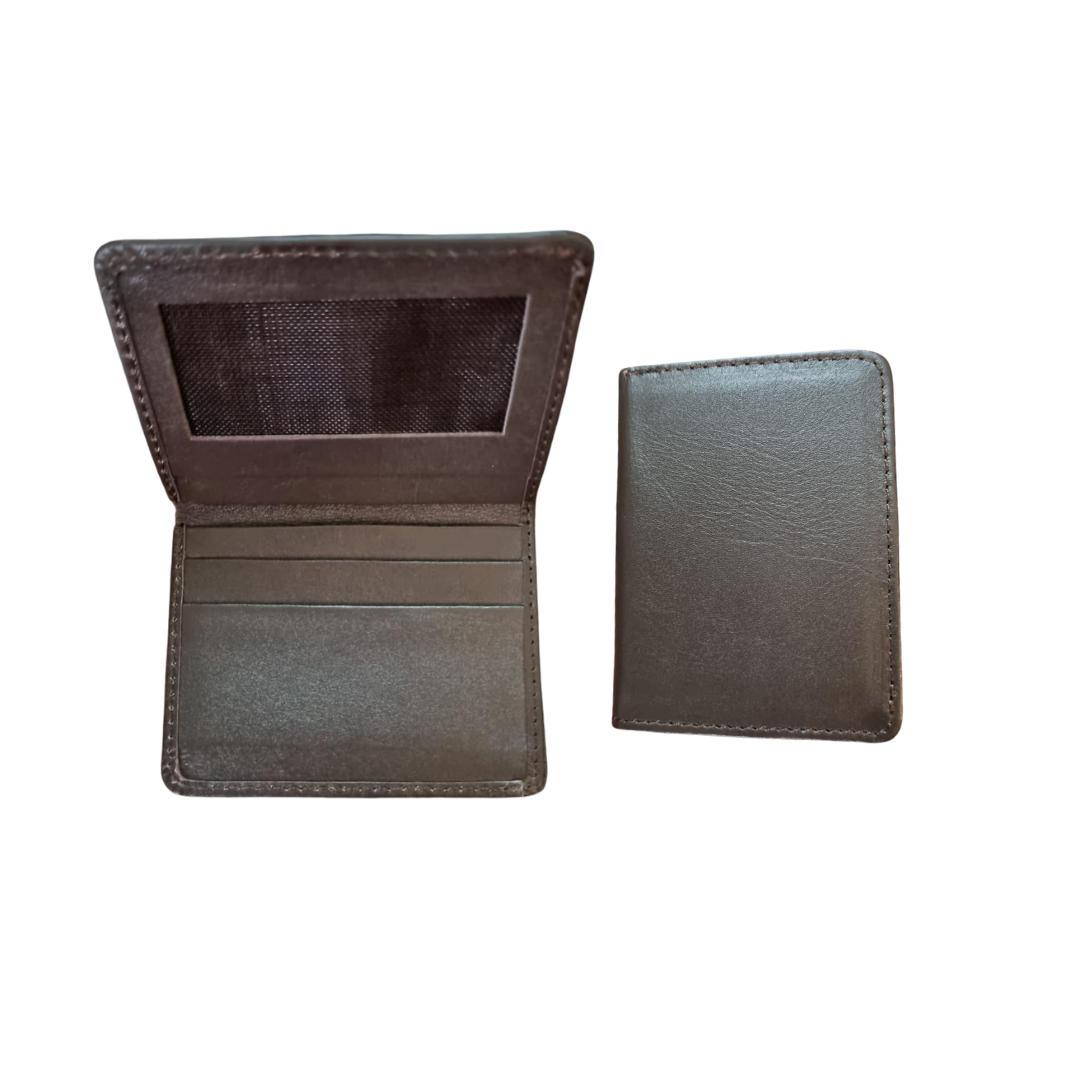 The LW-0061 Folding Cardholder — Dark Brown