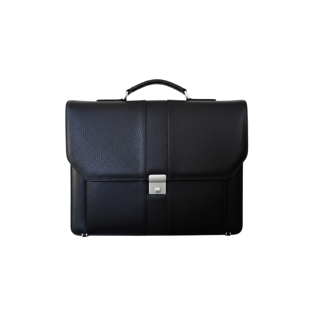 The LB-0002 Briefcase — Pebbled Black