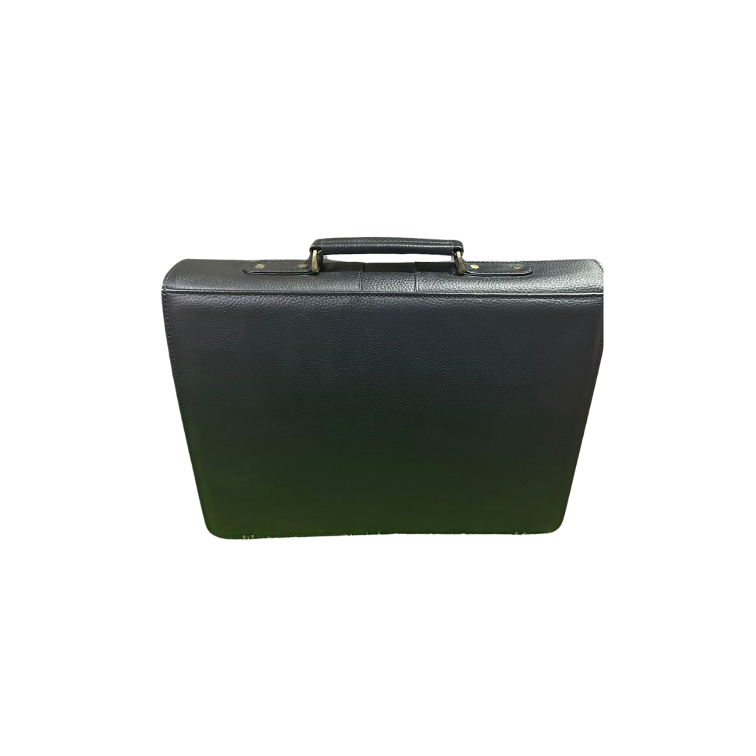 The LB-0002 Briefcase — Pebbled Black