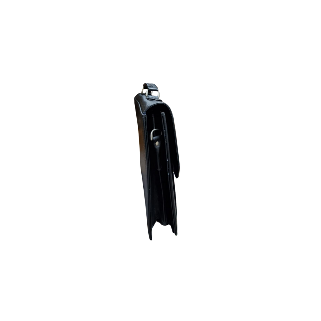 The LB-0002 Briefcase — Pebbled Black