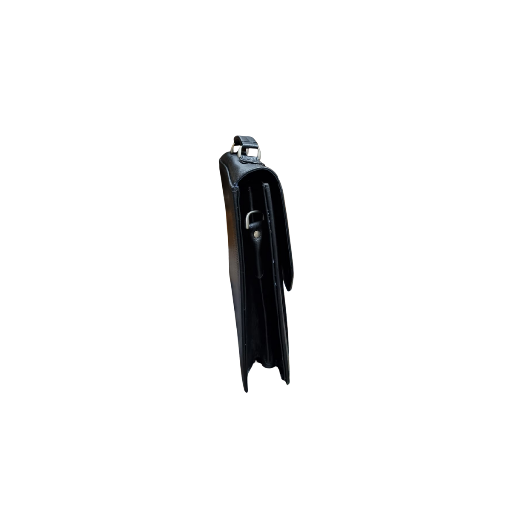 The LB-0002 Briefcase — Pebbled Black