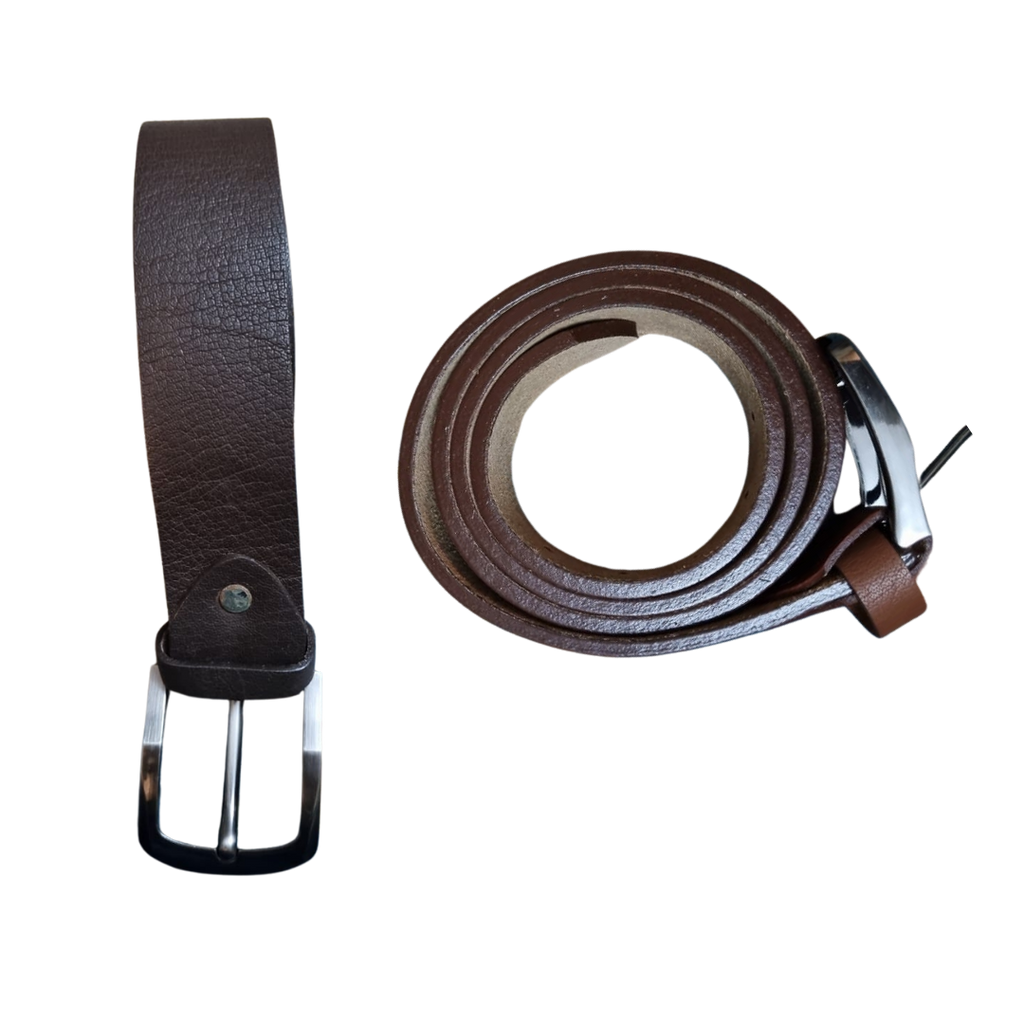The LT-0005 Camel Leather Belt — Dark Brown