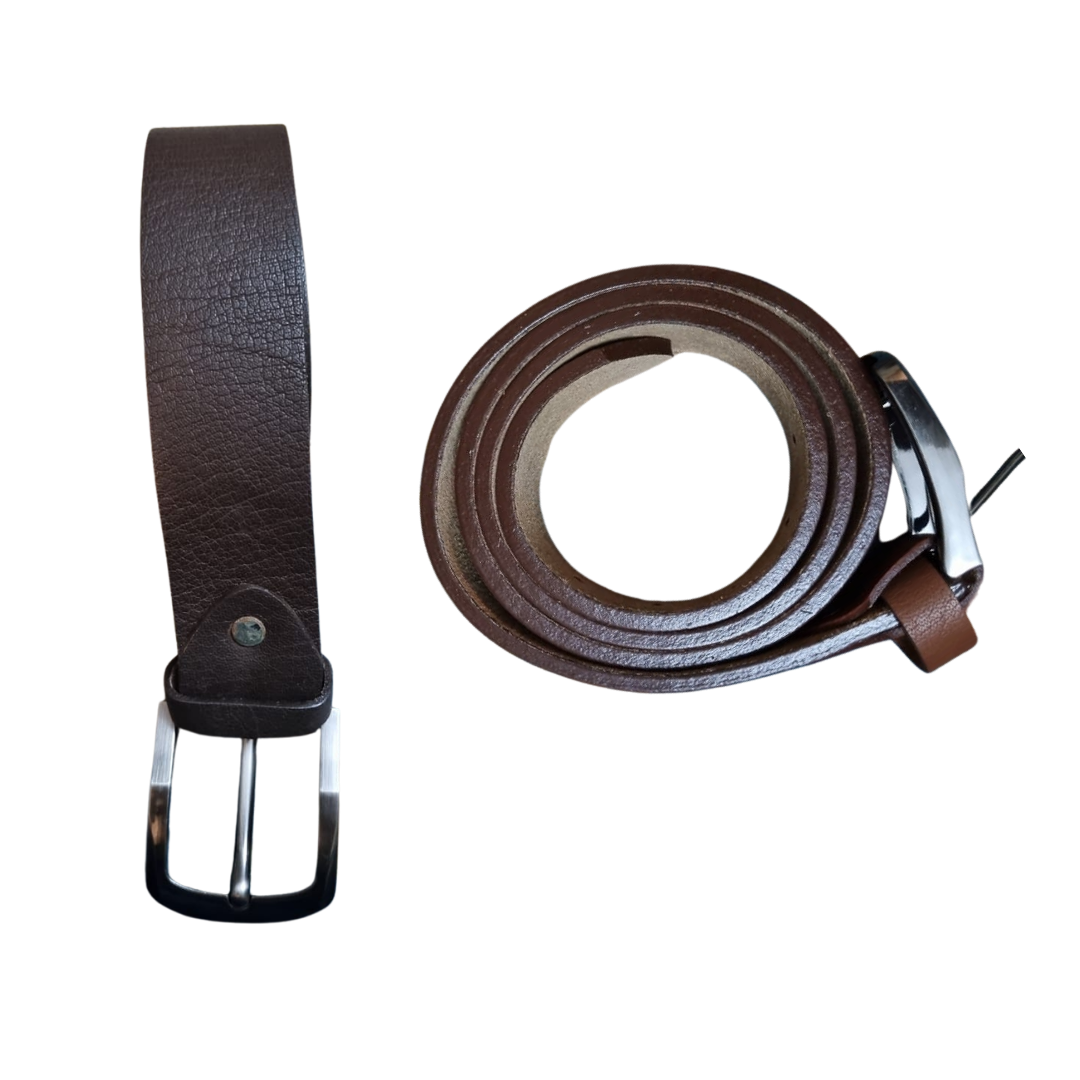 The LT-0005 Camel Leather Belt — Dark Brown