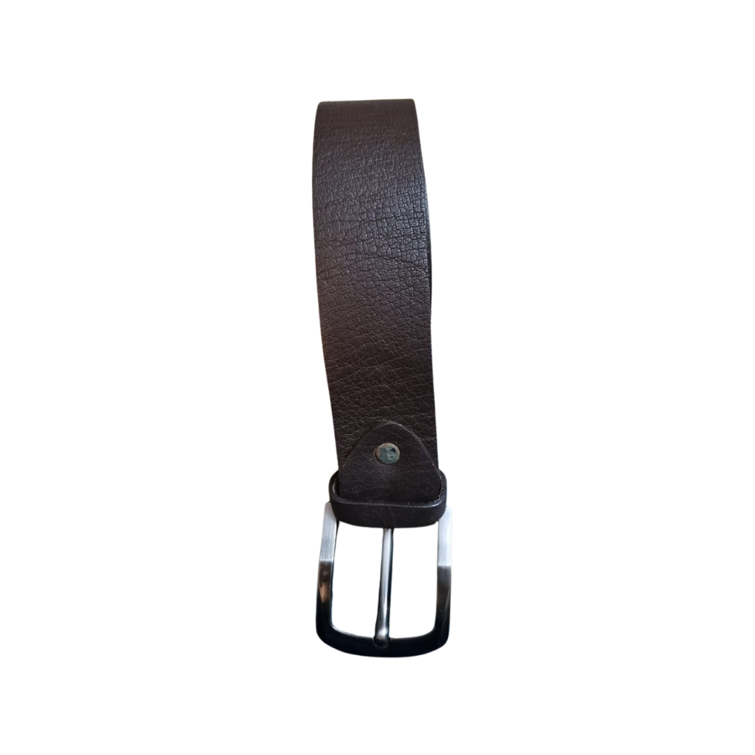 The LT-0005 Camel Leather Belt — Dark Brown