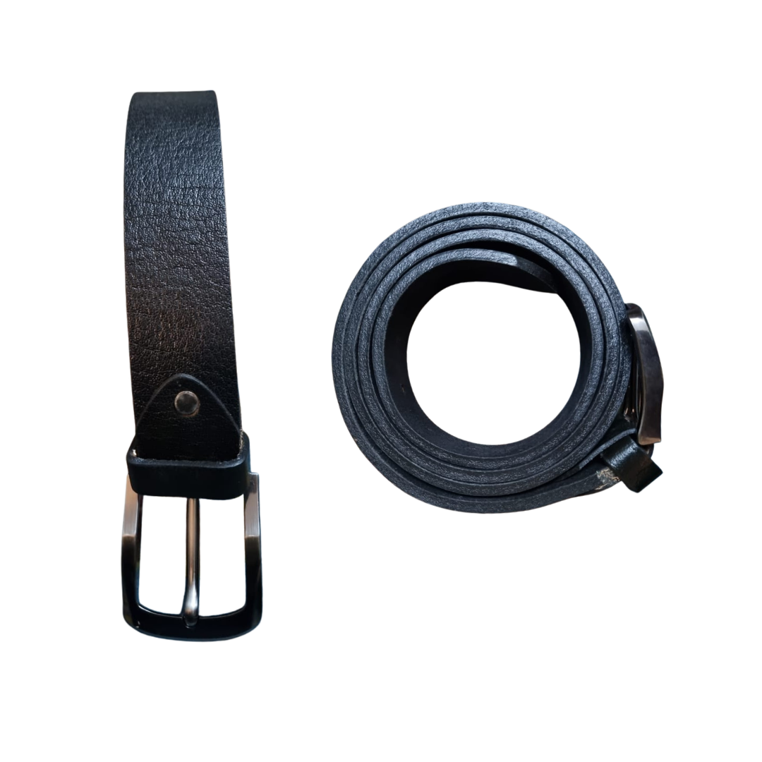 The LT-0005 Camel Leather Belt — Black