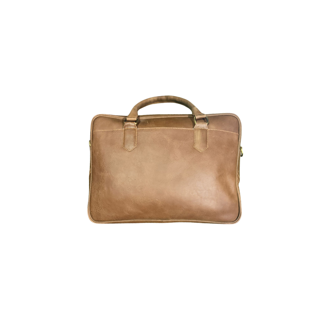 The LB-0004 Leather Laptop Bag — Brown