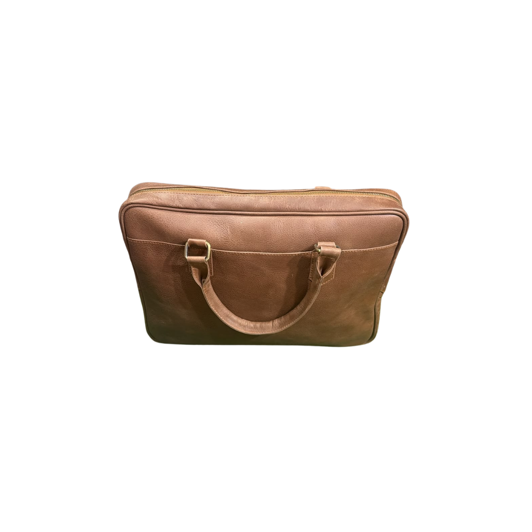 The LB-0004 Leather Laptop Bag — Brown